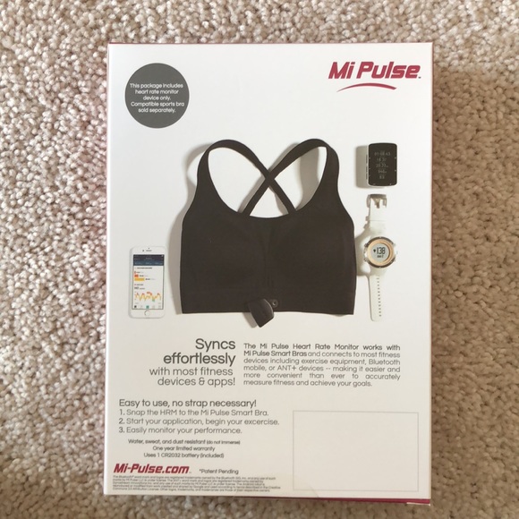 Mi Pulse Pink/Gray Smart Sports Bra with Heart Rate Monitor Attachment - Picture 5 of 15